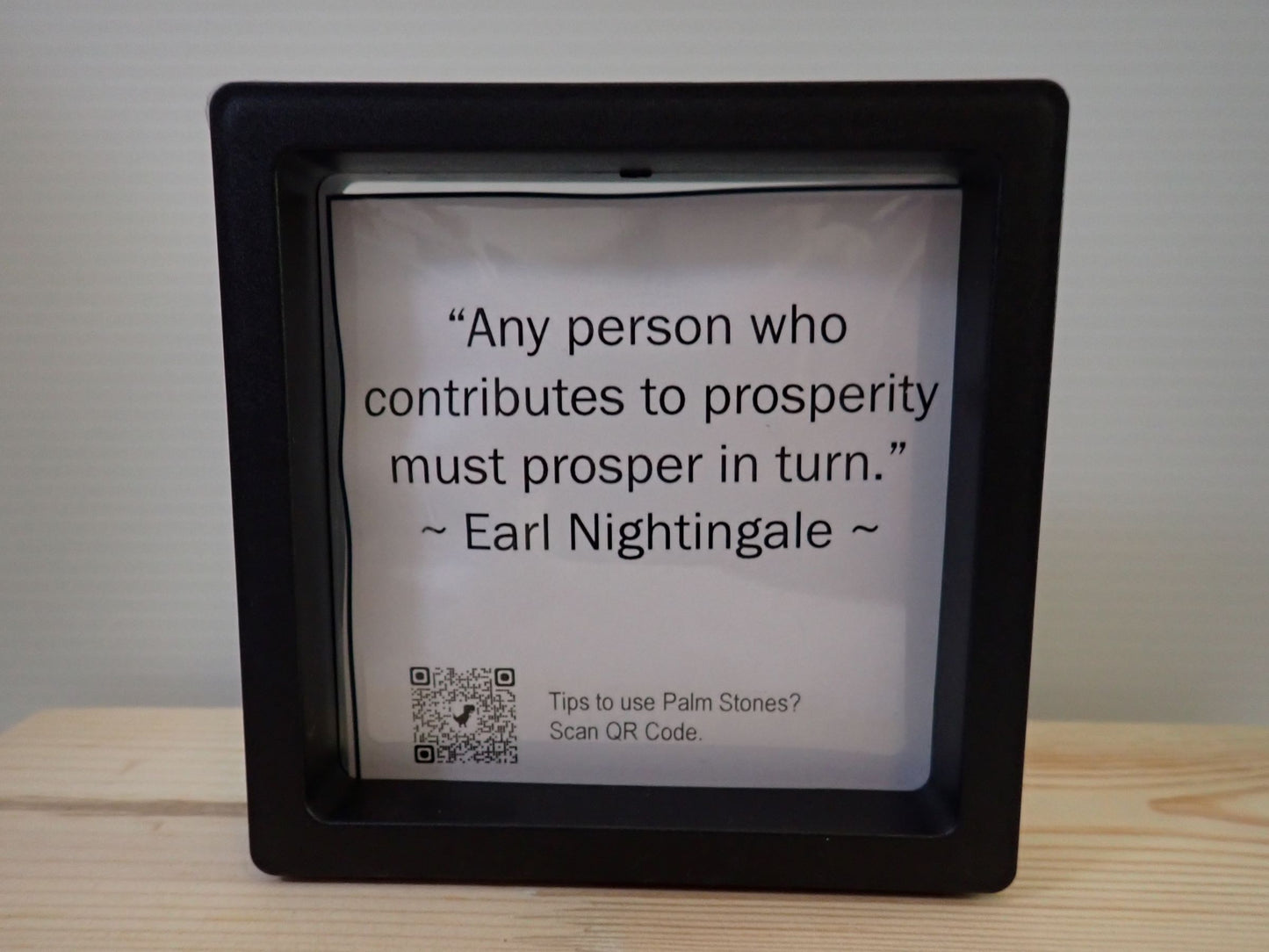 Green Aventurine Palm Stone - Earl Nightingale quote card