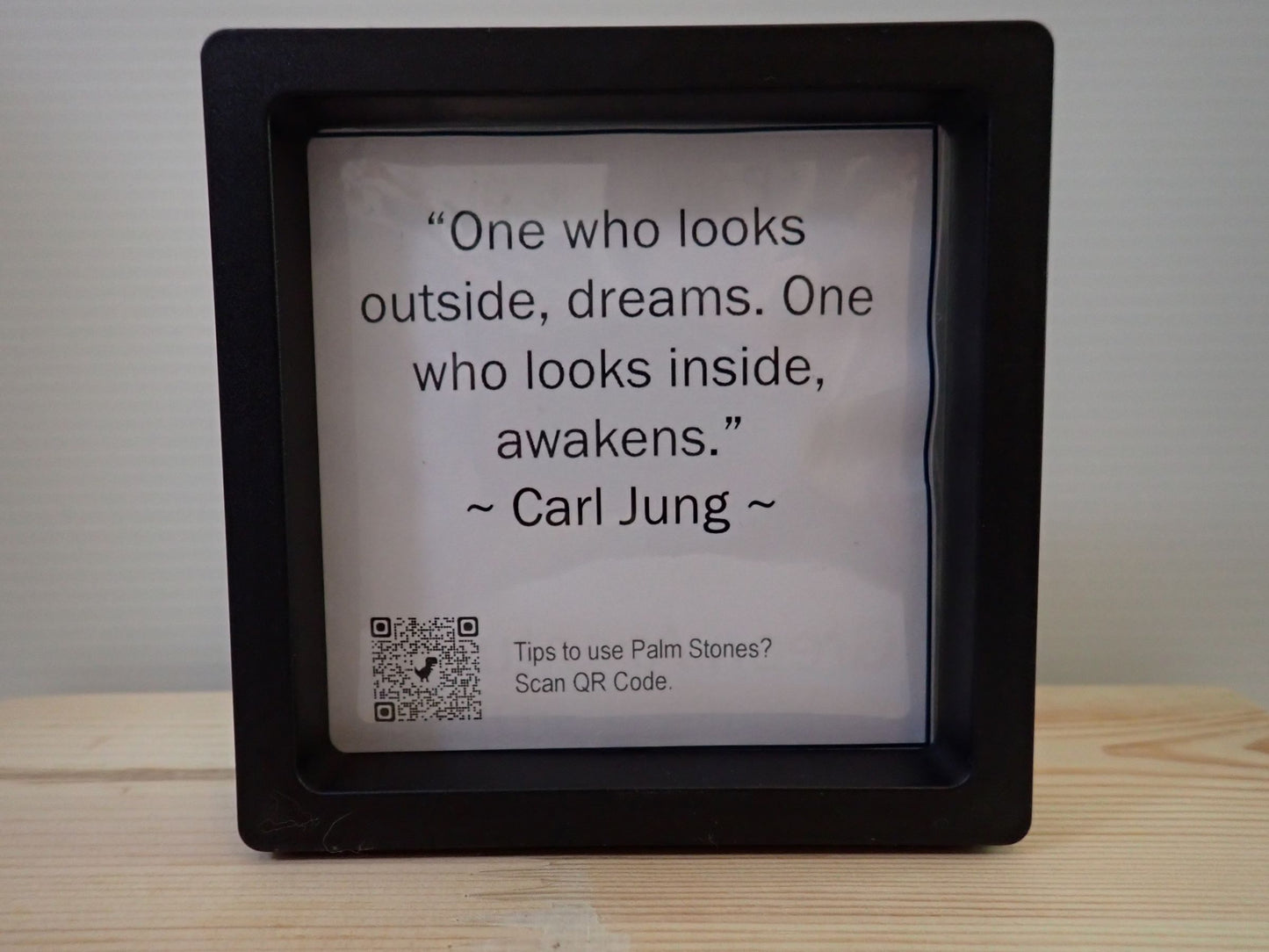 Green Aventurine Palm Stone - Carl Jung quote card
