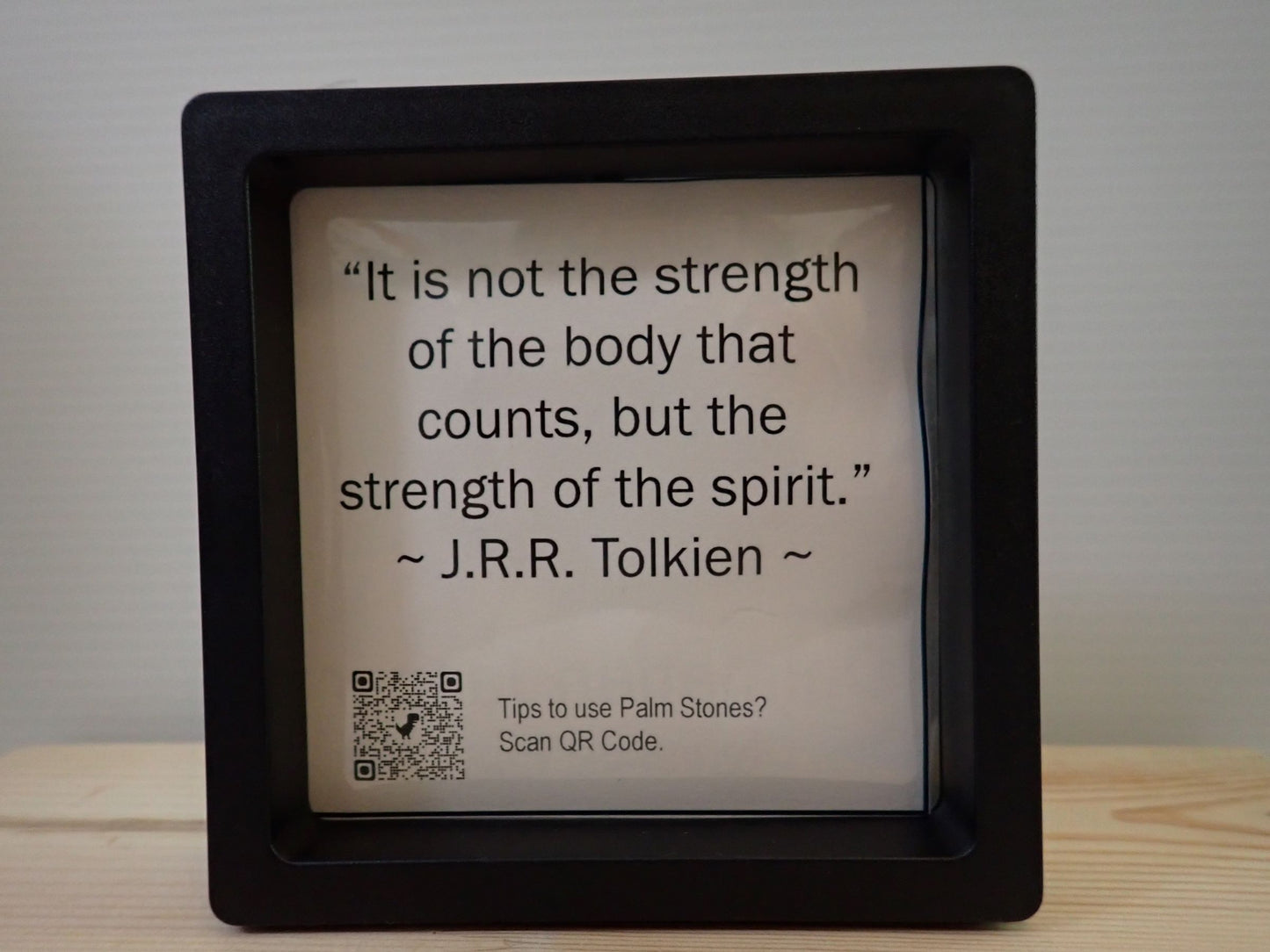 Dalmatian Jasper Palm Stone - J.R.R. Tolkien quote card