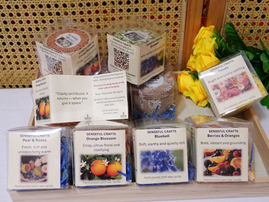 Senseful Crafts SG scented candle display for the SMU Bondue Business Forum 2026