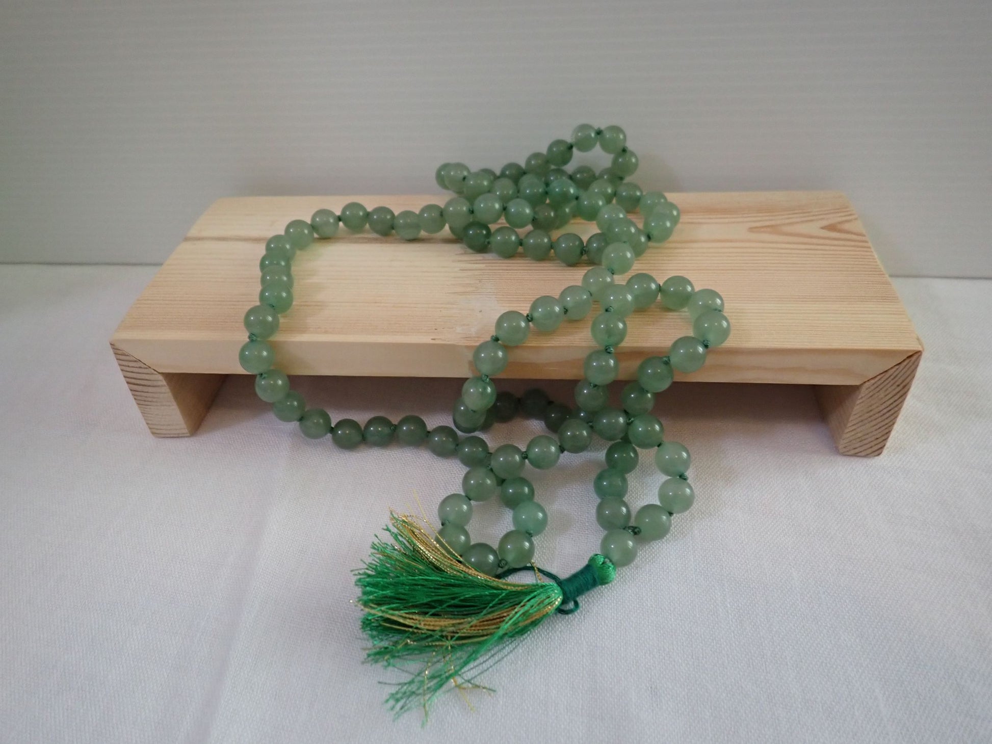 Green Aventurine Mala 108+1 beads with green tassel