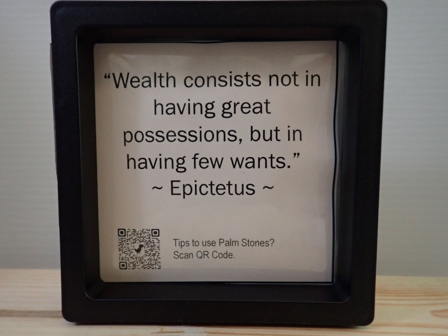 Indian Agate Palm Stone - Epictetus quote card