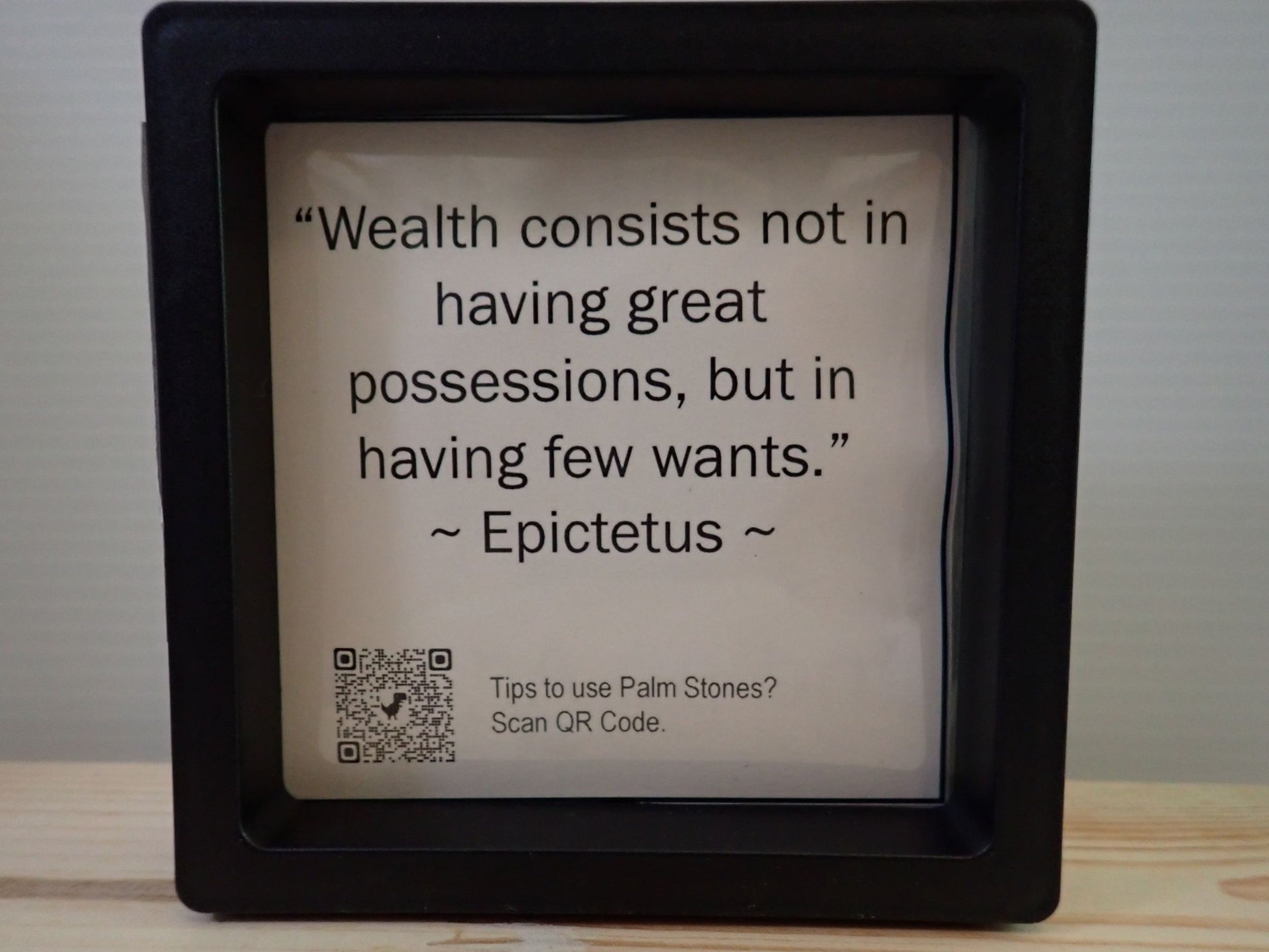 Indian Agate Palm Stone - Epictetus quote card