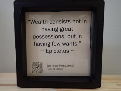 Indian Agate Palm Stone - Epictetus quote card