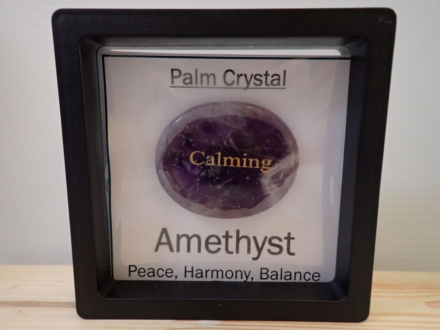 Amethyst Palm Stone in floating display frame - Calming