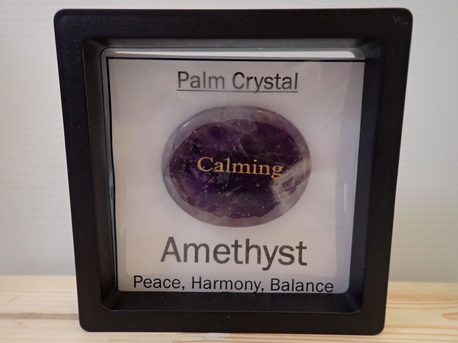 Amethyst Palm Stone in floating display frame - Calming