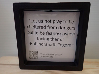 Dragon Blood Jasper Palm Stone - Rabindranath Tagore quote card