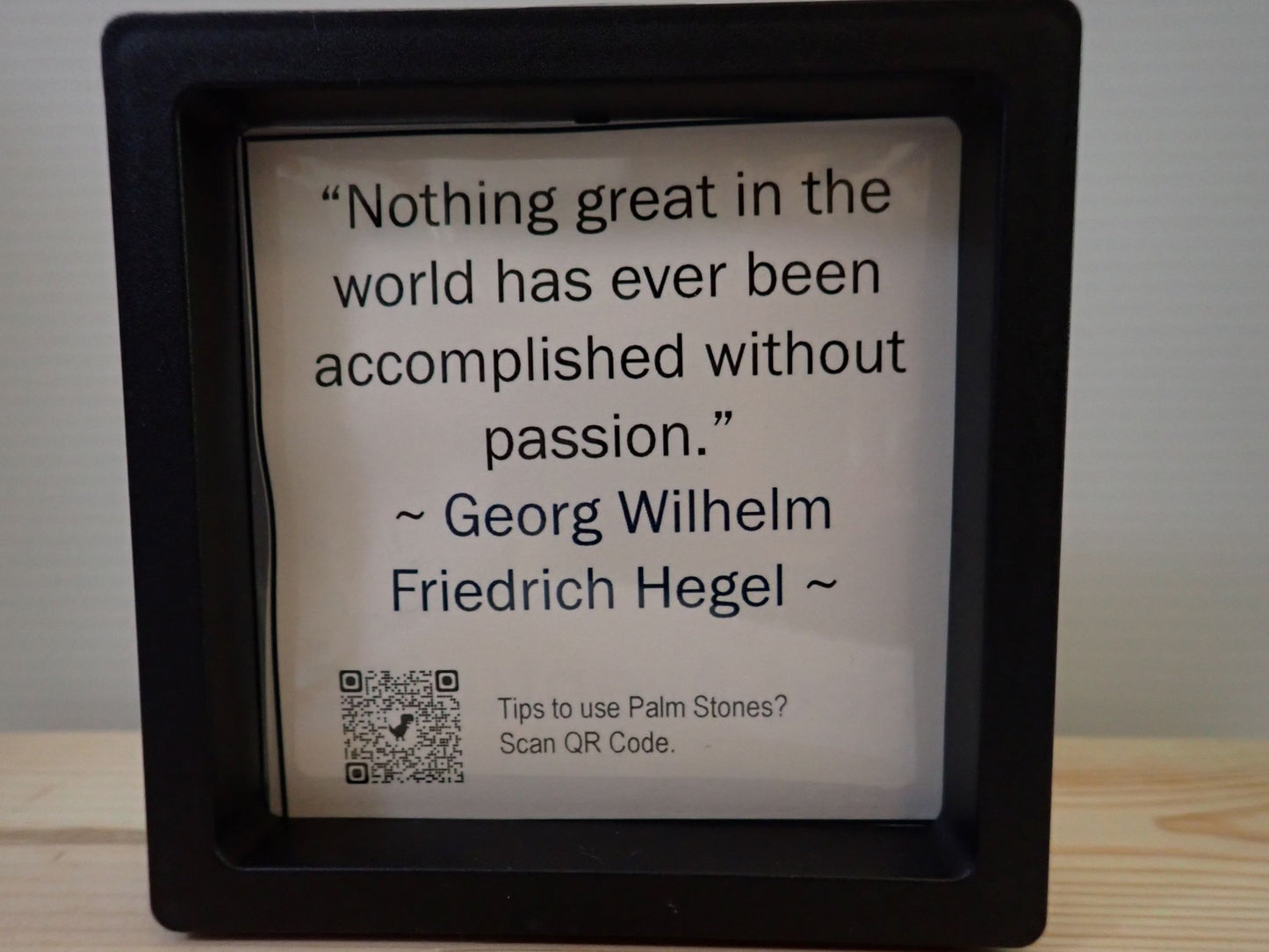 Red Aventurine Palm Stone - Georg Wilhelm Friedrich Hegel quote card