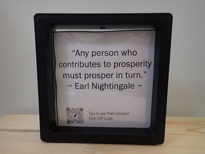 Green Aventurine Palm Stone - Earl Nightingale quote card