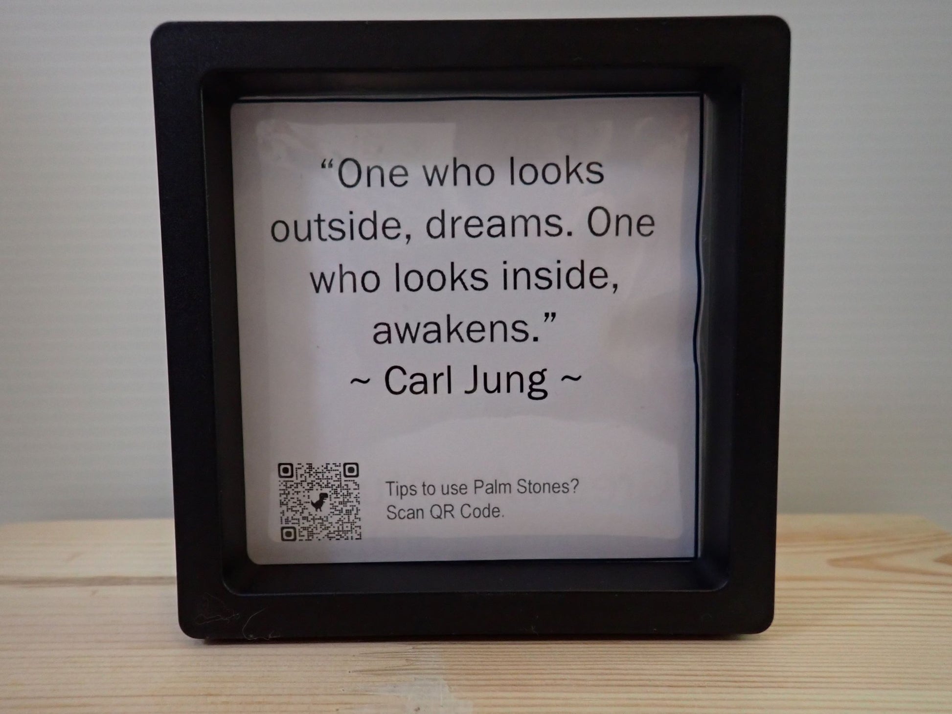 Green Aventurine Palm Stone - Carl Jung quote card