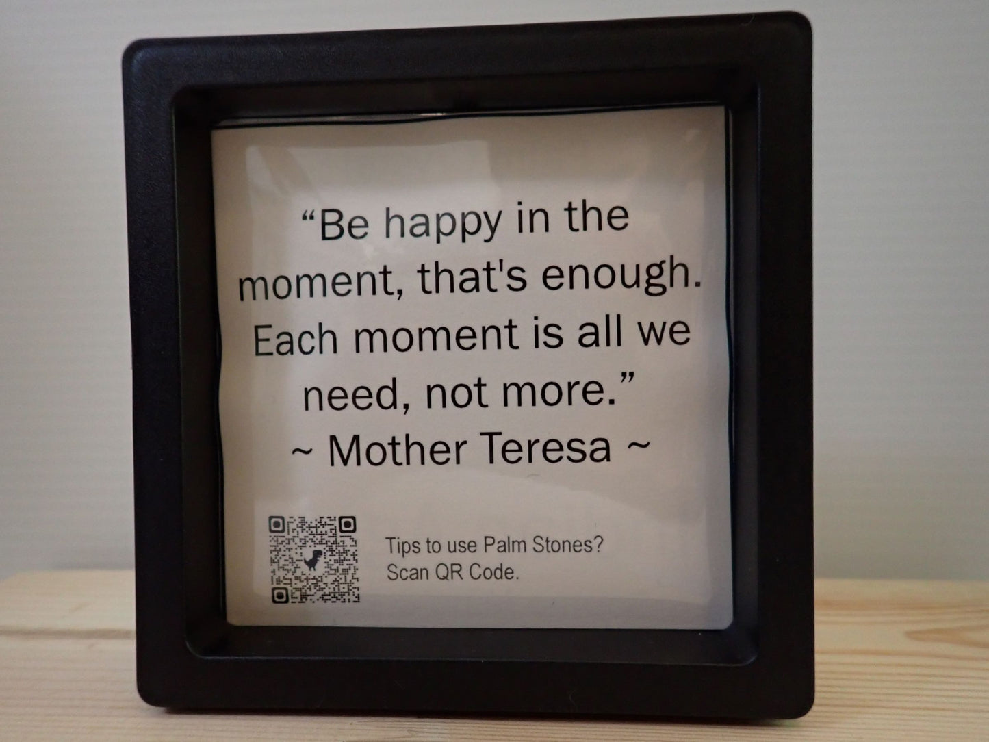 Indian Agate Palm Stone - Mother Teresa quote card