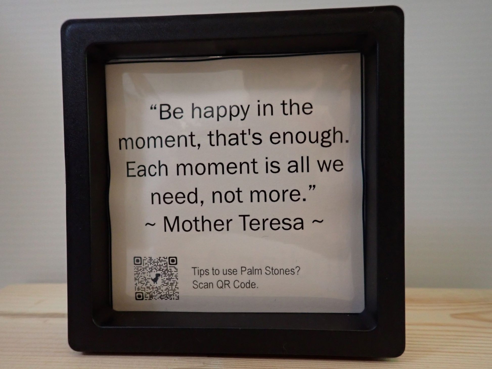 Indian Agate Palm Stone - Mother Teresa quote card