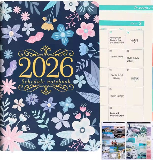Planner (Flowery Cover): 2026 January till December