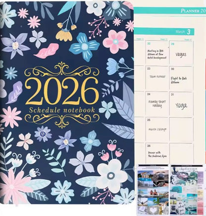 Planner (Flowery Cover): 2026 January till December