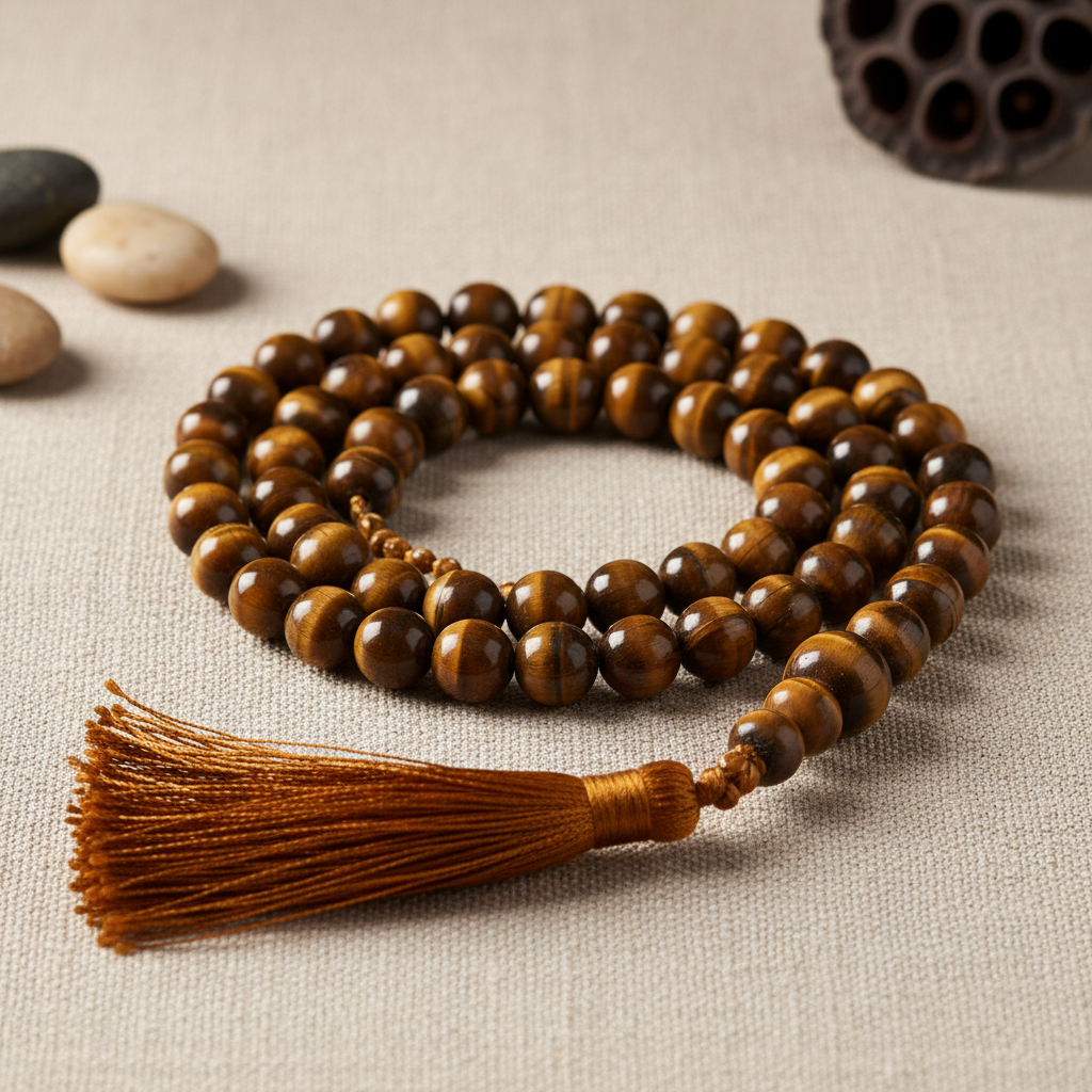 indian style tiger eye mala