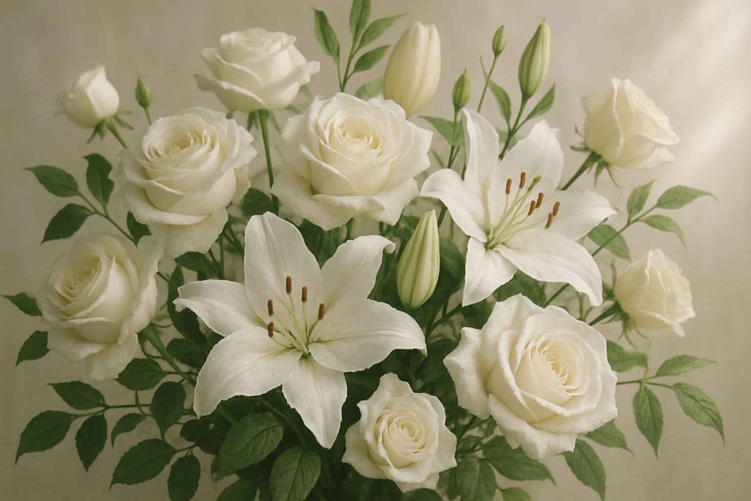 white rose and lily